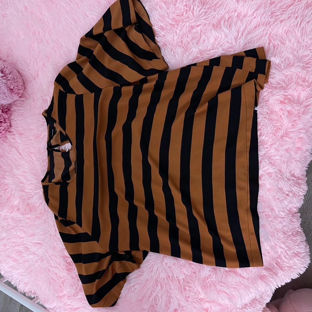 Striped Black and Brown Women's Top